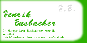 henrik busbacher business card